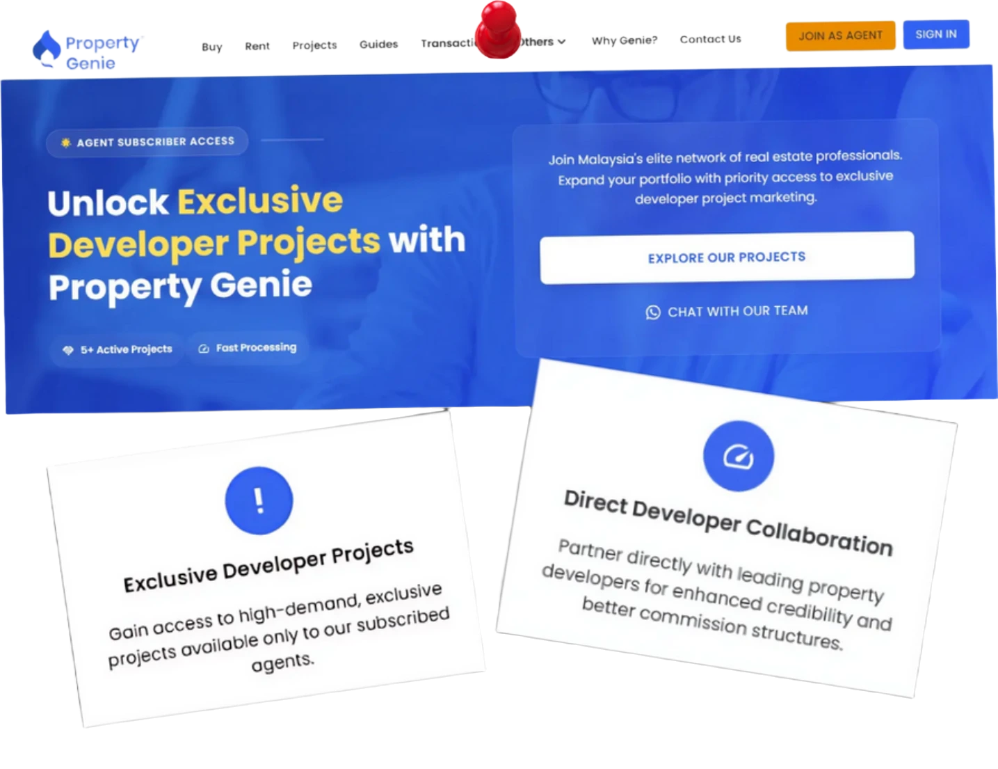 Exclusive developer project listings for agents